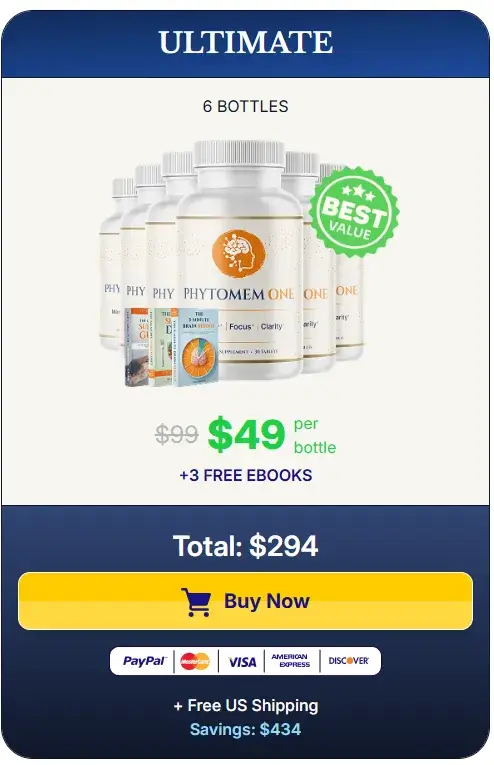 Phytomem One 6 bottle package for 180-daysupply